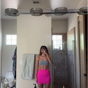 Club Exx Spandex Cutout Mini Skirt - Pink